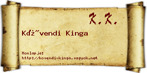 Kövendi Kinga névjegykártya